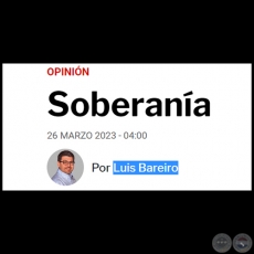 SOBERANA - Por LUIS BAREIRO - Domingo, 26 de Marzo de 2023